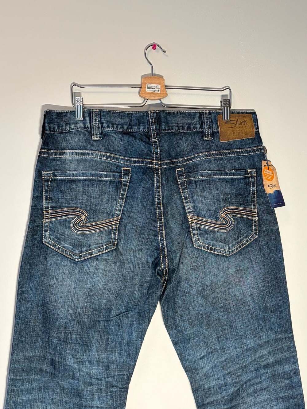 Silver Jeans Co. Hunter Athletic Fit Straight Indigo Denim Jeans W36 L34 - Picture 5 of 7